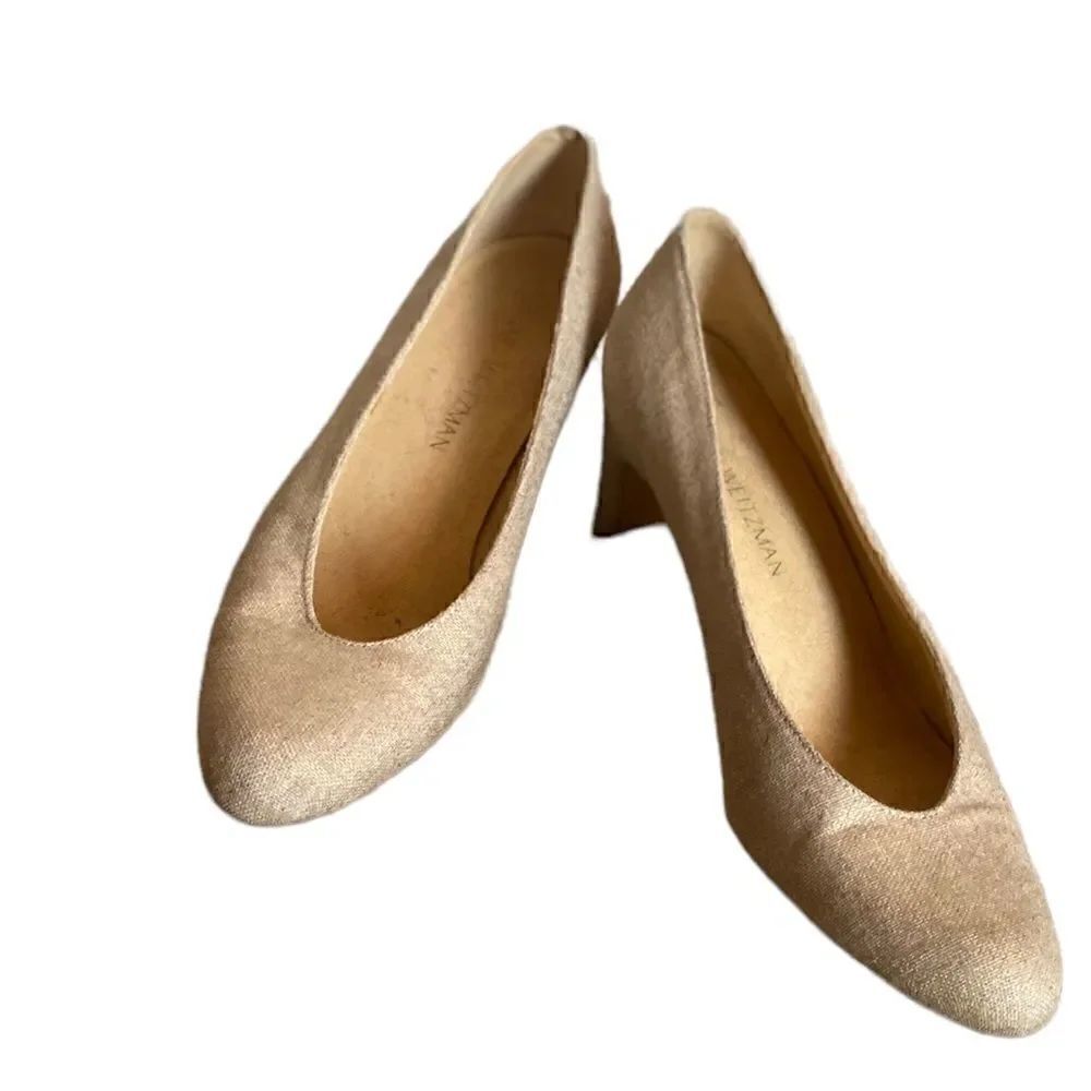 Stuart Weitzman Shoes Size 7.5 Linen Chic Pump